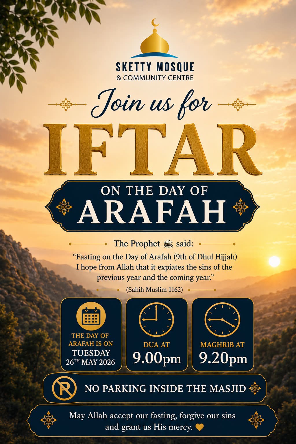 Arafah 2026 Iftar at Sketty Mosque, Swansea